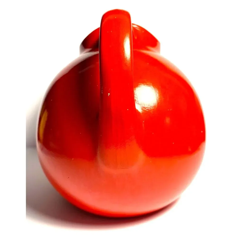 VTG Hall's Superior Quality Kitchenware Red Ball Pitcher MCM Ceramic Water Jug